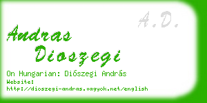 andras dioszegi business card