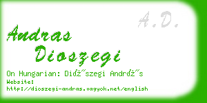 andras dioszegi business card